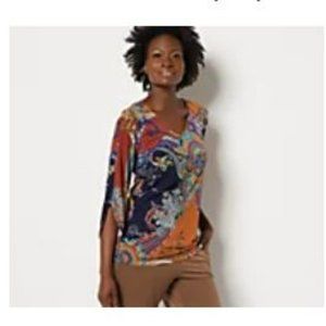 Susan Graver brown top, size 1x